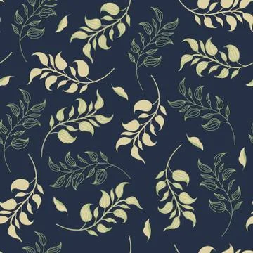 Seamless repeat pattern with leaves illustration. Illustrazione stock