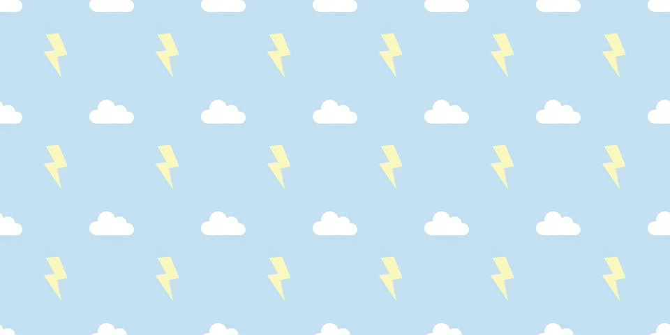 Seamless repeat pattern vector backgroundStorm, sky with clouds and thunder s イラスト素材