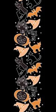 Seamless Repeat Pattern Vertical Border. Halloween  Vector illustration 스톡 일러스트