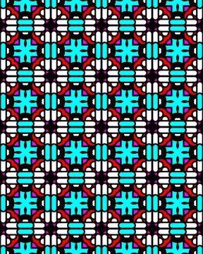 Seamless repeat pattern of white and light blue lines and rectangles イラスト素材