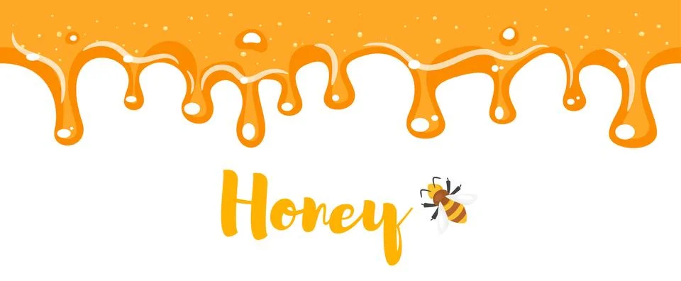 Seamless repeatable dripping honey. Stock Illustration