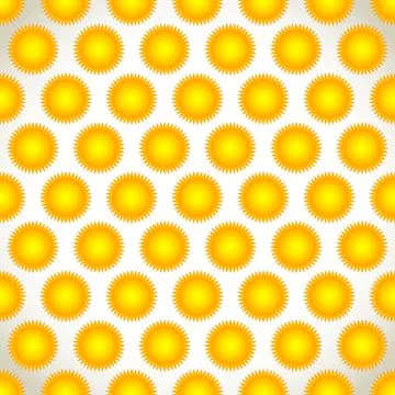 Seamless, repeatable pattern, background with sun shapes. Stock Illustration