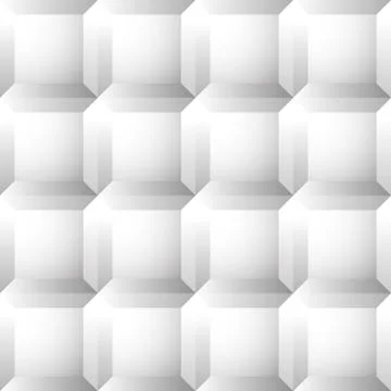 Seamless, repeatable patterns with beveled squares. Abstract grayscale, monoc Stock Illustration