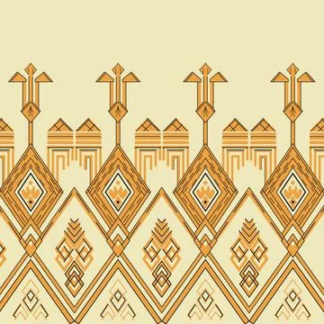 A seamless repeated border pattern with a beige background Stock Illustration