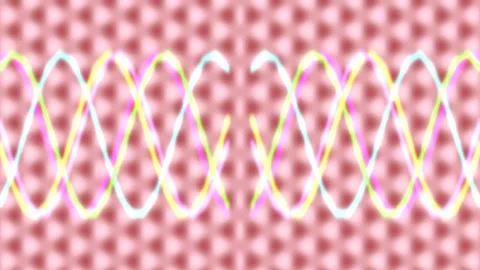 Seamless repeating abstract pattern of bright blue and purple flowing waves Stock Footage 339334553