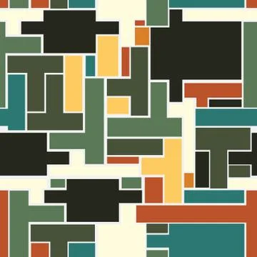 Seamless repeating background from a variety of rectangular shapes 库存插图