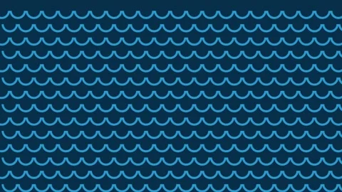 Seamless repeating blue wave pattern background animation for abstract design Stock Footage 343632936