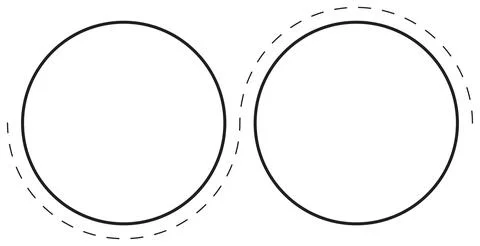 Seamless Repeating Circle Vector Element. This minimalist, two-step illustrat Stock Illustration