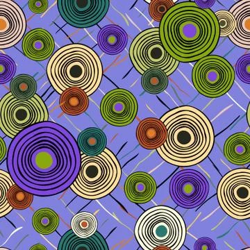 Seamless repeating ethnic pattern from circles and lines Illustrazione stock