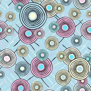 Seamless repeating ethnic pattern from circles and lines Illustrazione stock