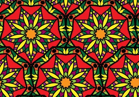 Seamless repeating floral pattern consisting of mandalas 스톡 일러스트