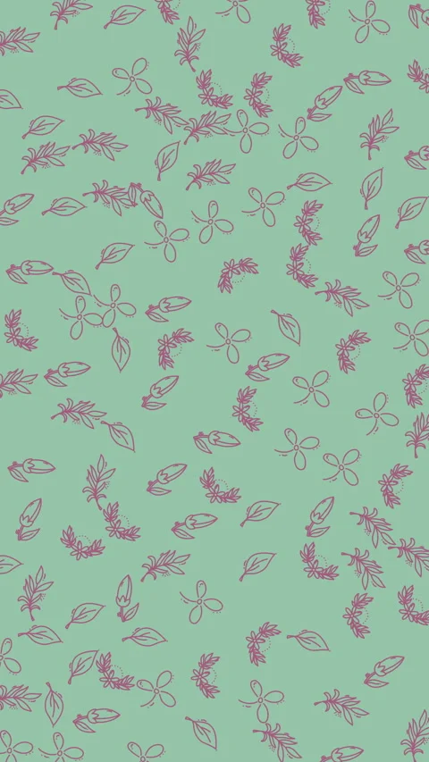 Seamless repeating floral pattern on light green background aesthetic design Stock Footage 340440967