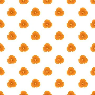 Seamless repeating floral pattern with orange blooms 스톡 일러스트