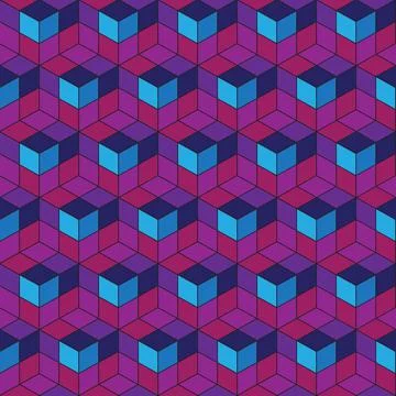 Seamless repeating isometric pattern of cubes Stock Illustration