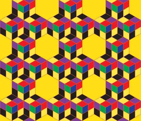 Seamless repeating isometric pattern of cubes Stock Illustration