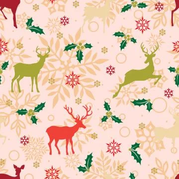 Seamless repeating New Year pattern Stock Illustration