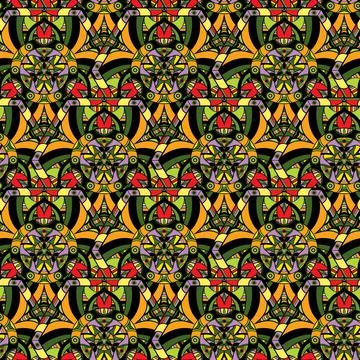 Seamless repeating oriental pattern. Mandala illustration. Illustrazione stock