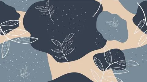 Seamless repeating pattern with abstract leaf shapes Stock Illustration