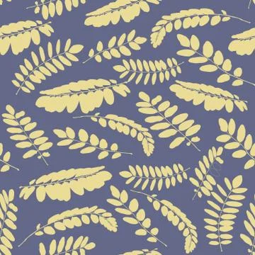 Seamless repeating pattern of acacia Stock Illustration