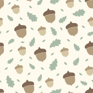 Seamless repeating pattern of acorns 스톡 일러스트