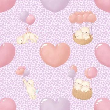 Seamless repeating pattern with adorable cute cats Illustrazione stock