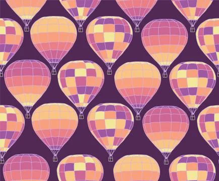 Seamless repeating pattern of aerostat Stock Illustration