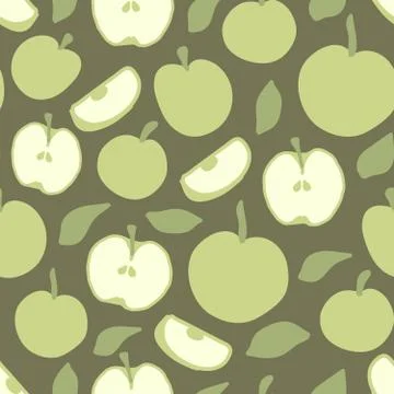 Seamless repeating pattern of apples Stock Illustration