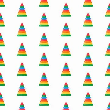 Seamless repeating pattern of baby pyramids. Stock Illustration