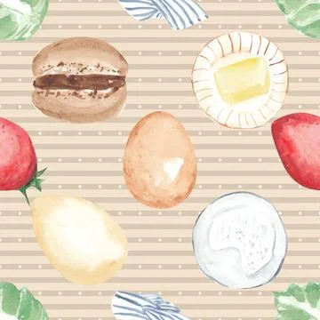 Seamless repeating pattern baked with love bakery 스톡 일러스트