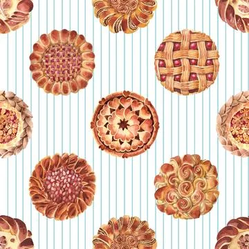 Seamless repeating pattern baked with love bakery Stock Illustration