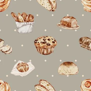Seamless repeating pattern baked with love bakery Stockillustratie