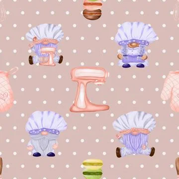 Seamless repeating pattern baked with love bakery Stockillustratie