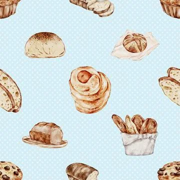 Seamless repeating pattern baked with love bakery 스톡 일러스트