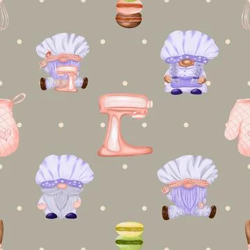 Seamless repeating pattern baked with love bakery Stock Illustration