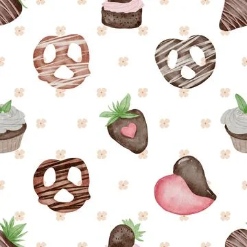 Seamless repeating pattern baked with love bakery Stockillustratie