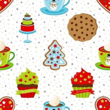 Seamless repeating pattern baked with love bakery Illustrazione stock