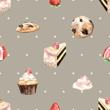 Seamless repeating pattern baked with love bakery 스톡 일러스트