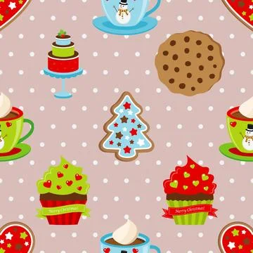 Seamless repeating pattern baked with love bakery Stockillustratie