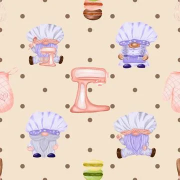 Seamless repeating pattern baked with love bakery Illustrazione stock