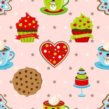 Seamless repeating pattern baked with love bakery 스톡 일러스트