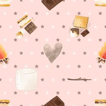 Seamless repeating pattern baking with love Stock Illustration