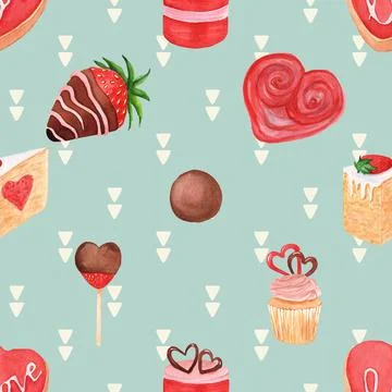 Seamless repeating pattern baking with love Stock Illustration
