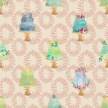Seamless repeating pattern baking with love Illustrazione stock
