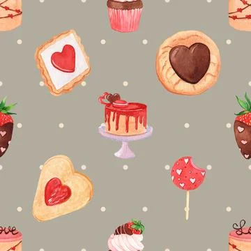Seamless repeating pattern baking with love Stock Illustration