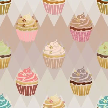 Seamless repeating pattern baking with love Stock Illustration