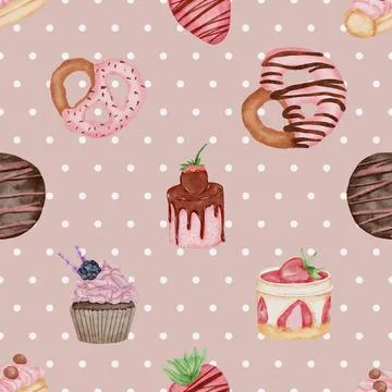 Seamless repeating pattern baking with love Stock Illustration