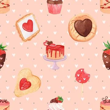 Seamless repeating pattern baking with love Illustrazione stock
