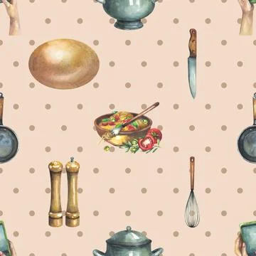 Seamless repeating pattern baking with love Stock Illustration