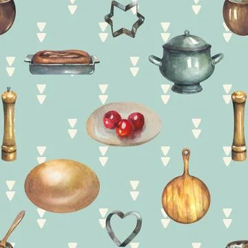 Seamless repeating pattern baking with love Illustrazione stock