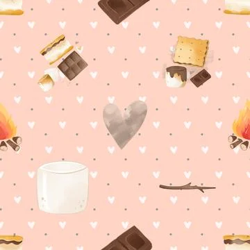 Seamless repeating pattern baking with love Stock Illustration